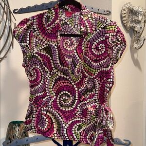 Sunny Leigh Pink and Green Mosaic Blouse